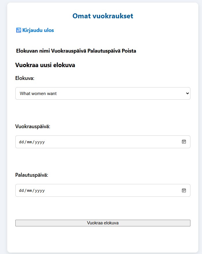 Elokuvavuokraus screenshot